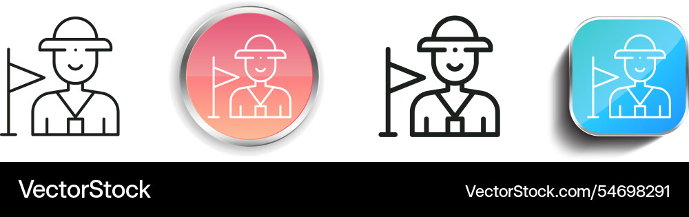 Guide icon thin linear regular and button style Guide icon thin linear regular and button style Vector Image