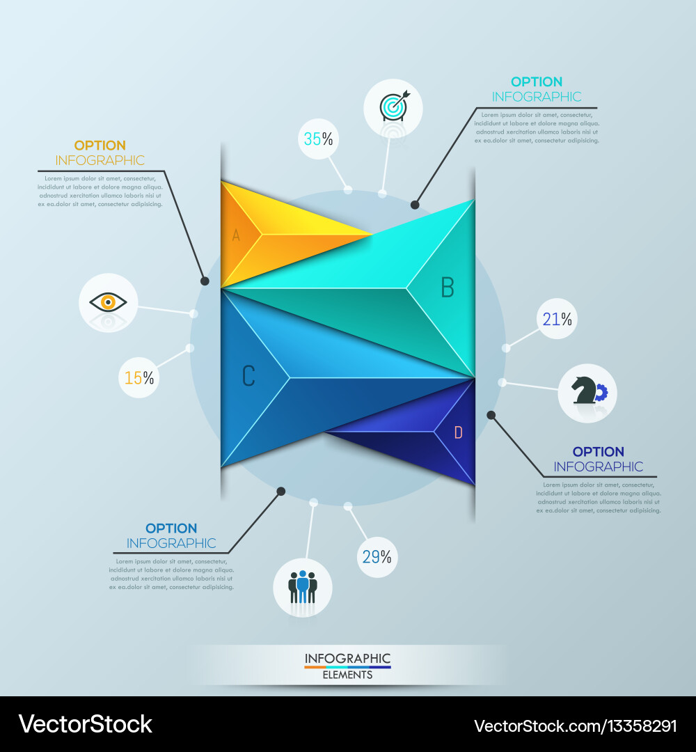 Infographic design template bar chart with 4 vector image