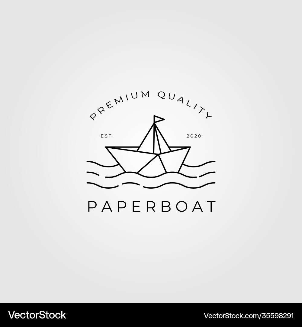 Papier Boot Logo Linie Kunst minimalistischen Emblem Design Papier Boot Logo Linie Kunst minimalistischen Emblem Design vektorbild