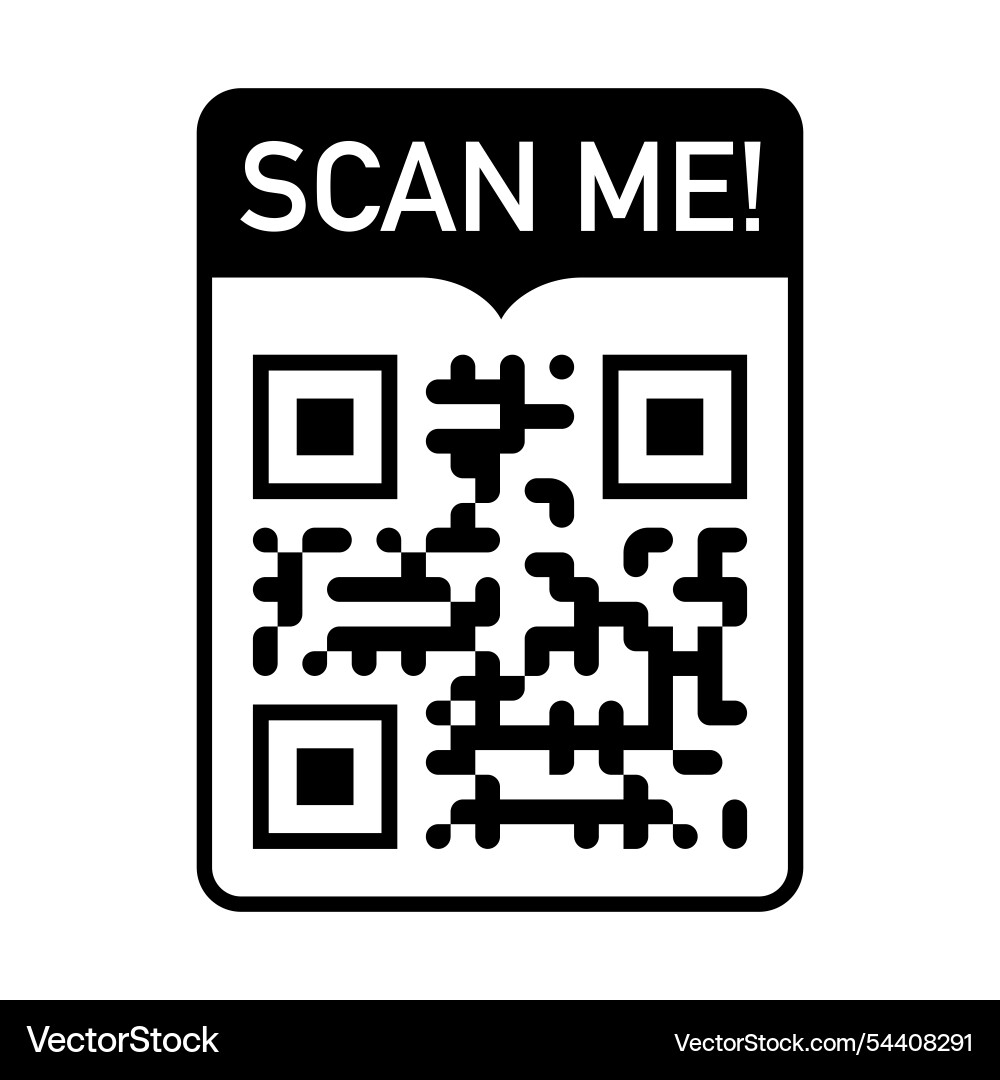 Qr code scan icon black color Qr code scan icon black color vector image