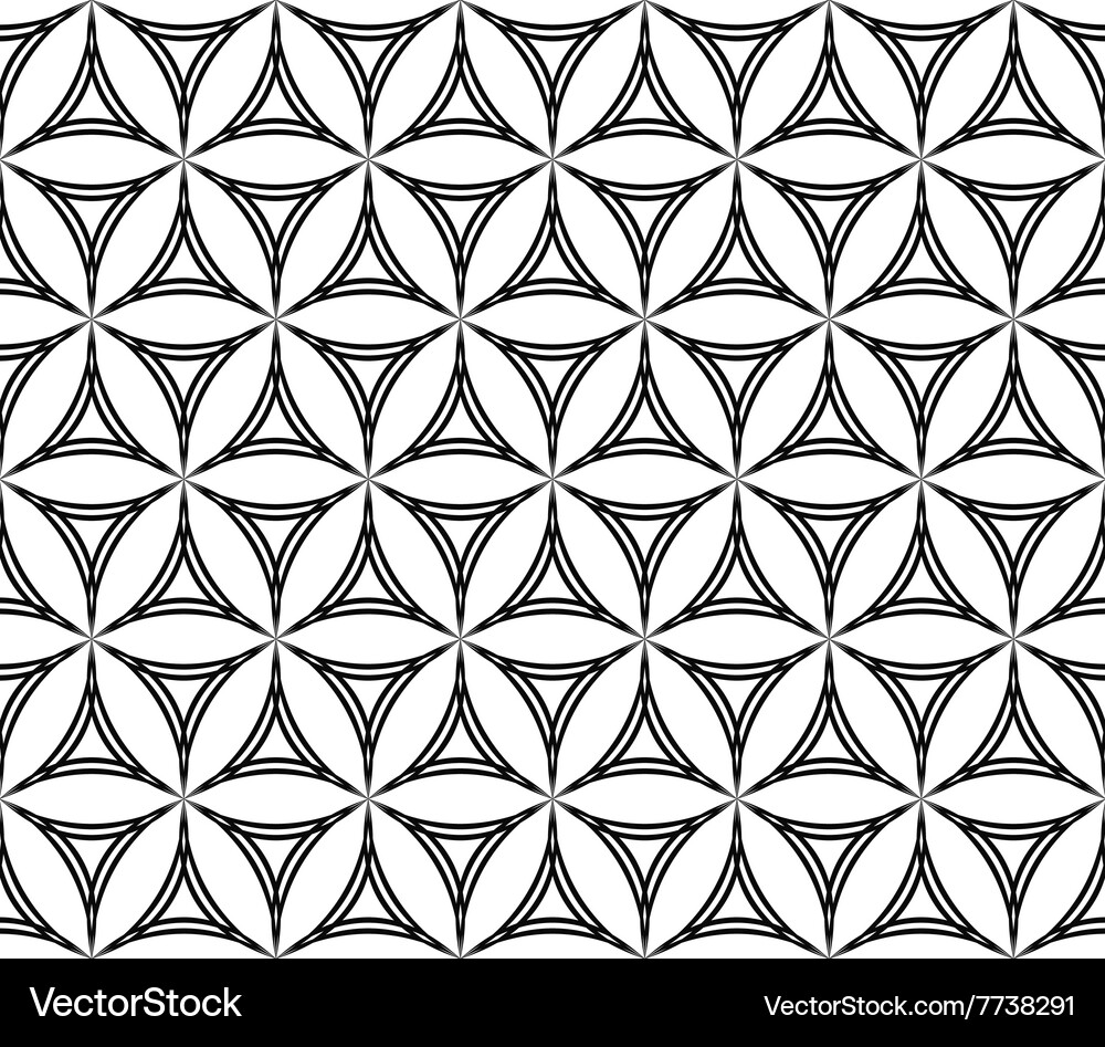Seamless hexagonal curved triangle pattern Vector Image