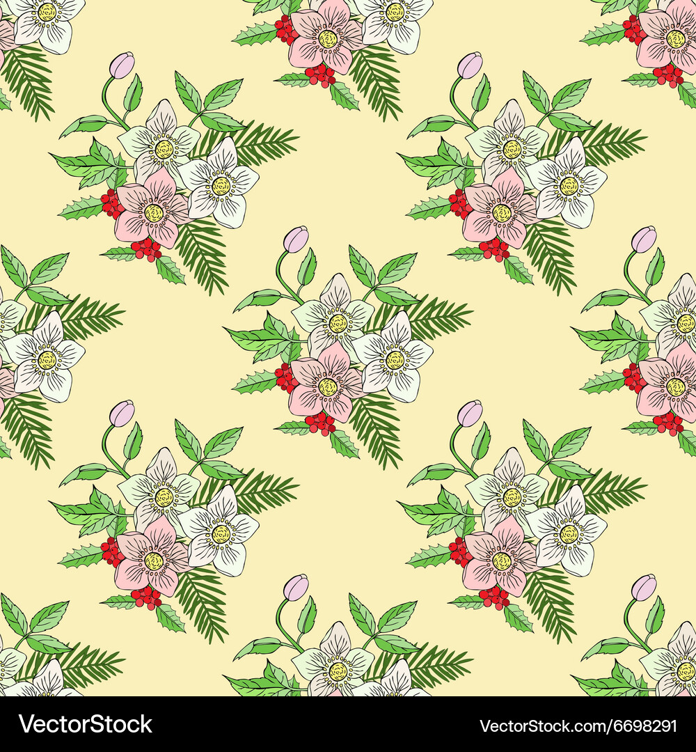 Seamless pattern with christmas decoration Vector Image