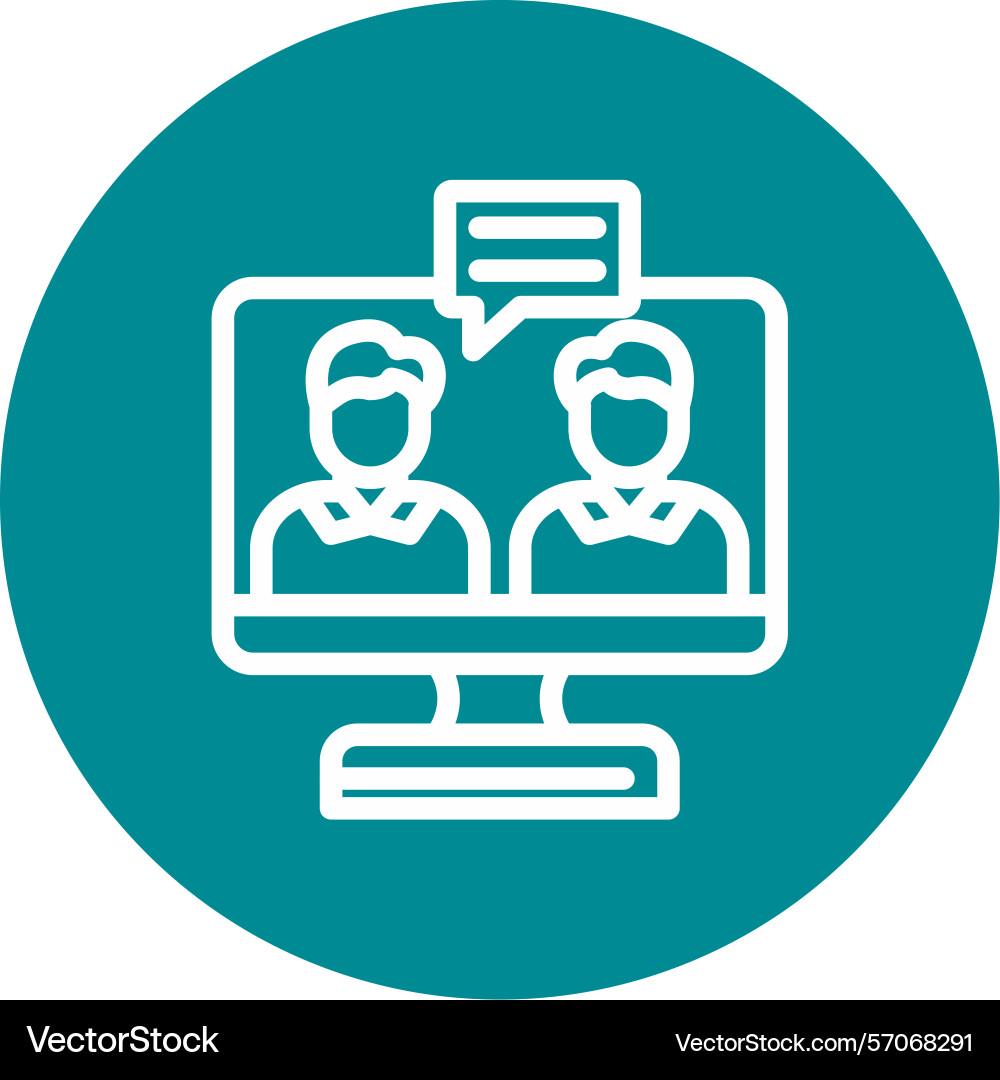 Virtual event line circle style icon design Vector Image