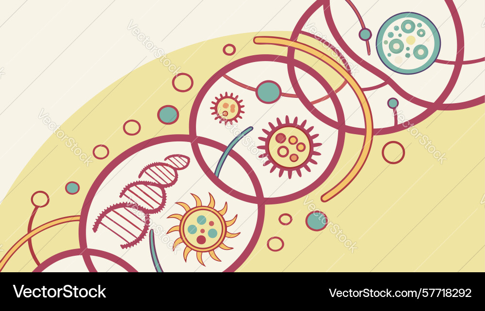 Abstract science dna helix network design vector image