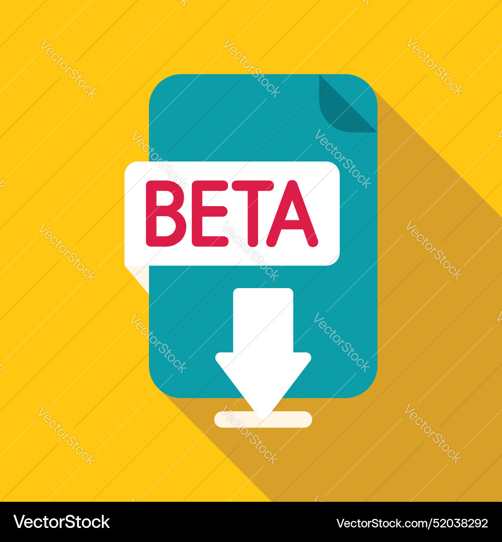 Beta software file downloading with arrow icon vector image