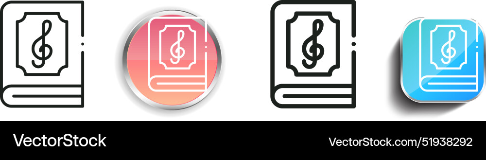 Book icon thin linear regular and button style Book icon thin linear regular and button style vector image