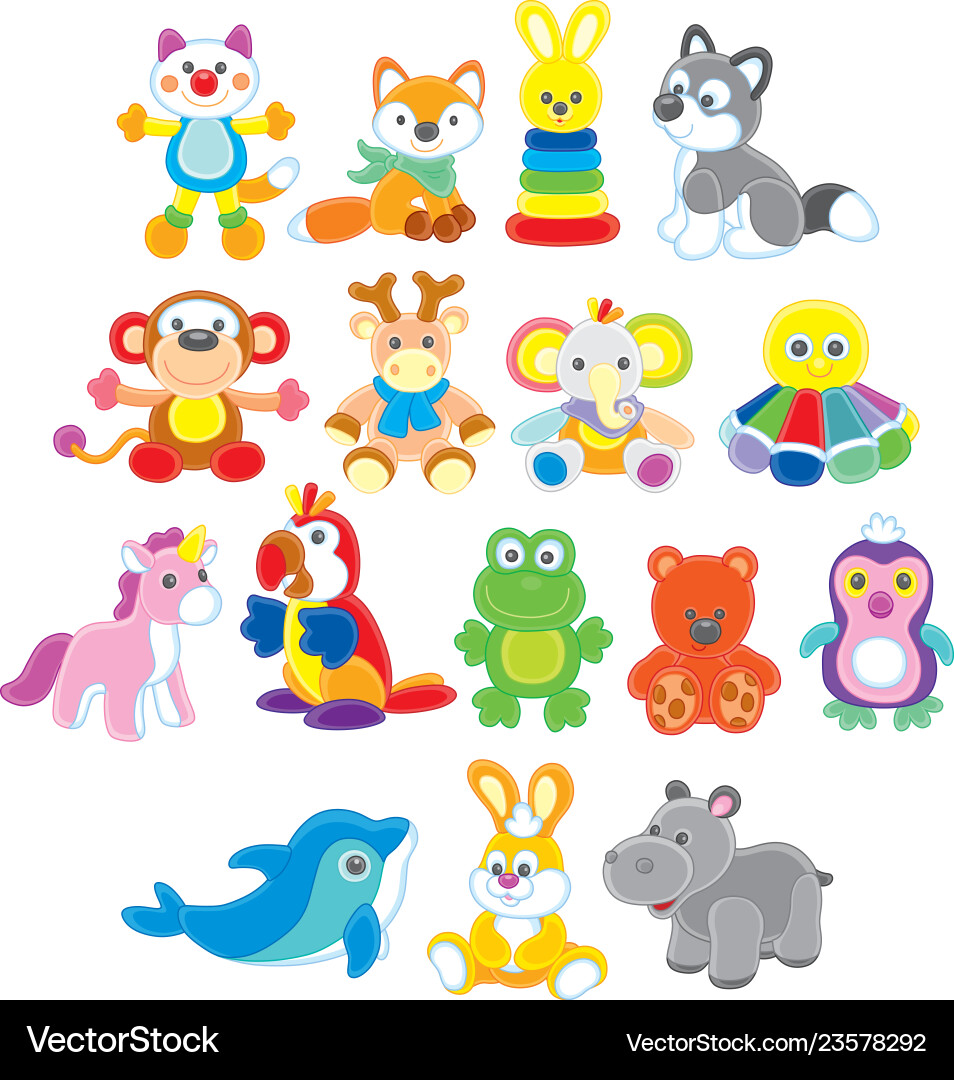 Cute Cartoon Animal Collection Vector Image