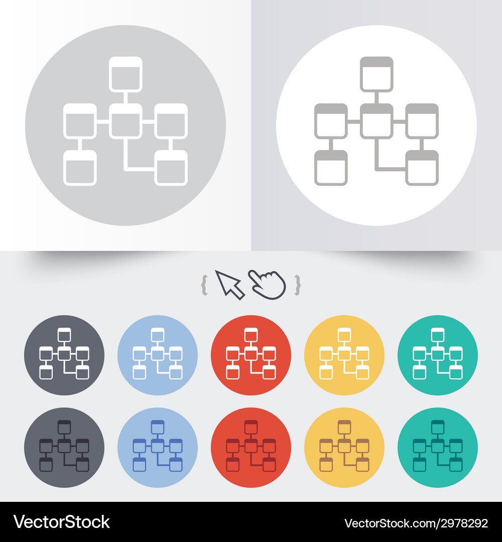 Database sign icon relational schema Vector Image