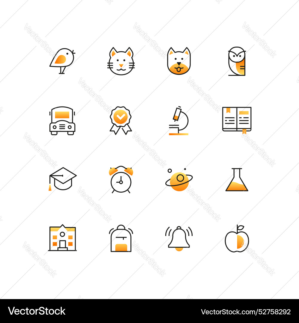Education - modern line design style icons set Education - modern line design style icons set vector image