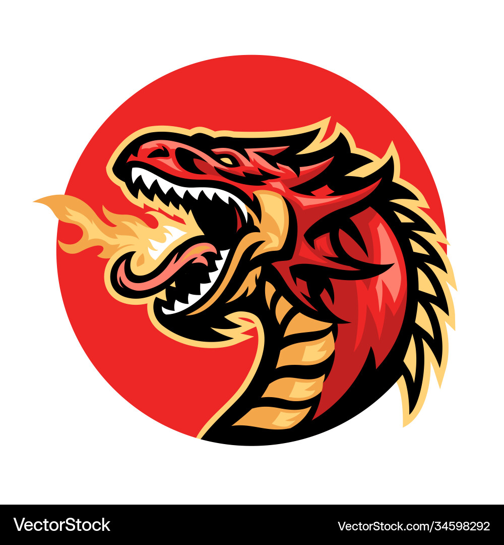 Fiery Dragon Mascot Vector Image