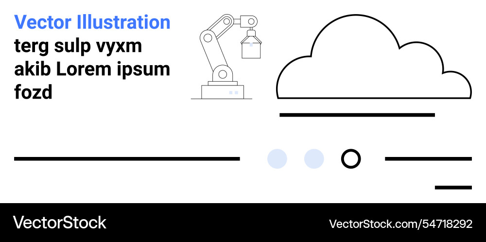 Industrial robotic arm and cloud computing concept