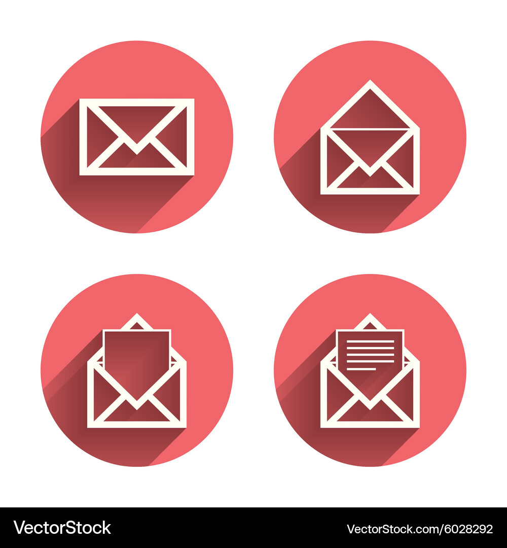 Mail envelope icons message document symbols Vector Image
