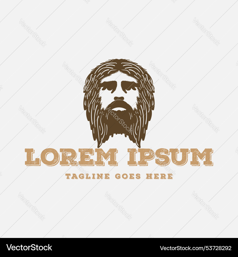 Vintage retro medieval jesus king knight god Vintage retro medieval jesus king knight god vector image