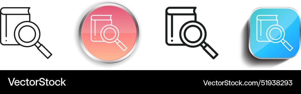 Book icon thin linear regular and button style vector image
