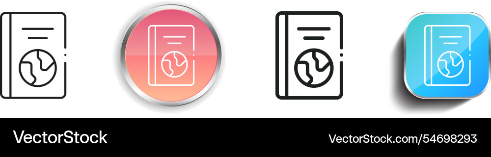 Guide book icon thin linear regular and button vector image