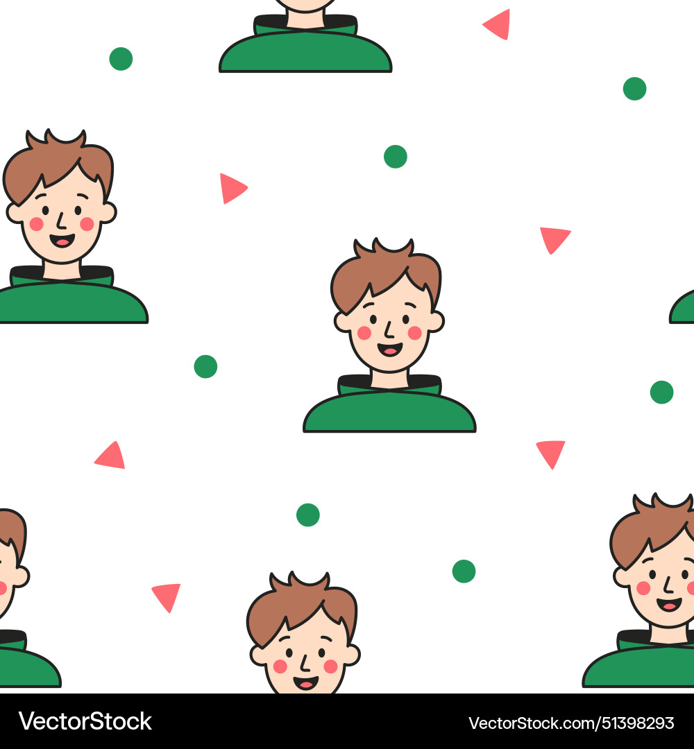 Kids different user profile seamless pattern Vector Image