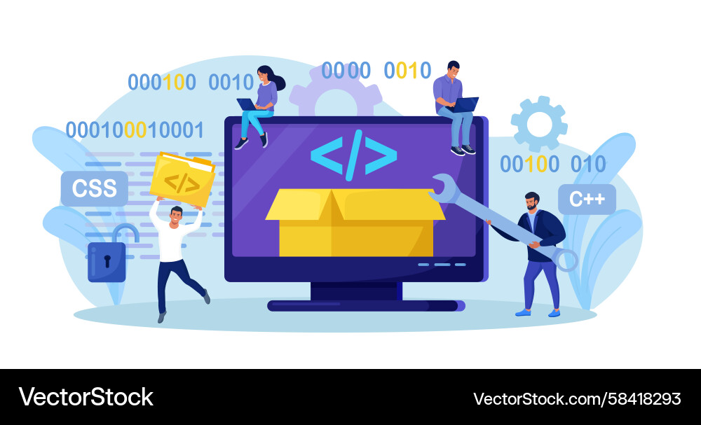 Open Source Programming Website Vector Image