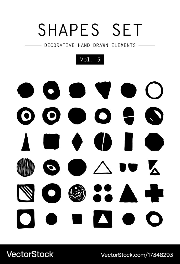 Set decorative hand drawn elements Royalty Free Vector Image