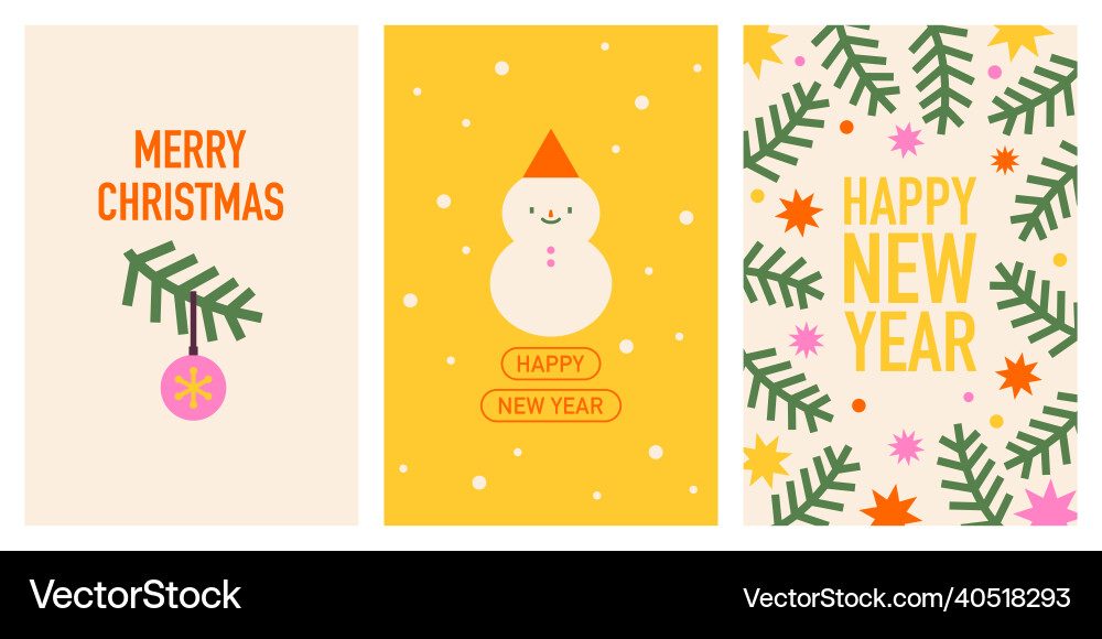 Set of christmas and new year cards Set of christmas and new year cards vector image