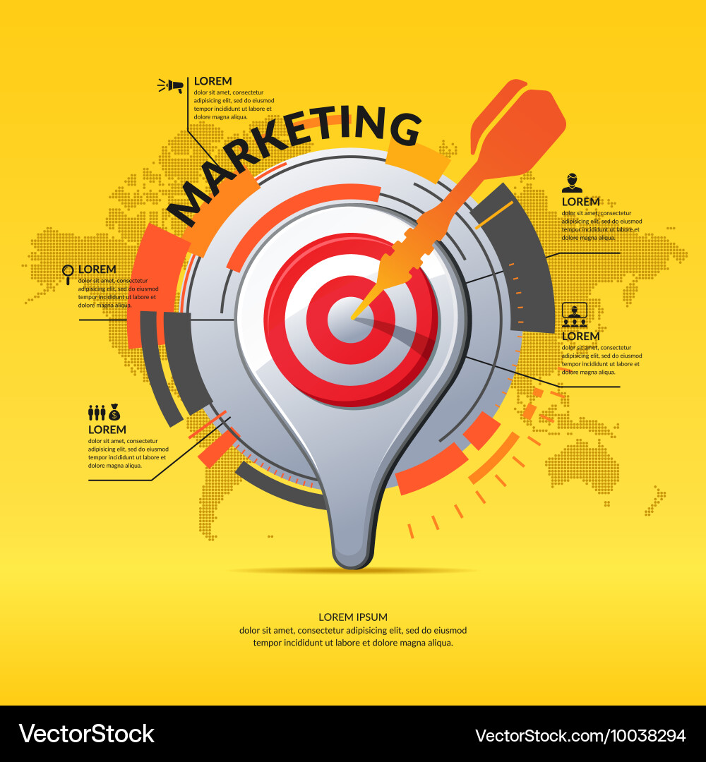3D Map Pointer Icon - Business Infographic vector image