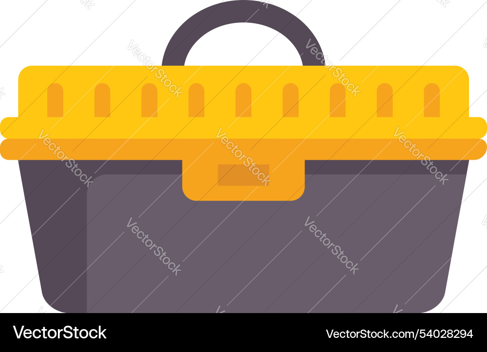 Empty plastic toolbox with yellow handle and clasp Empty plastic toolbox with yellow handle and clasp Vector Image
