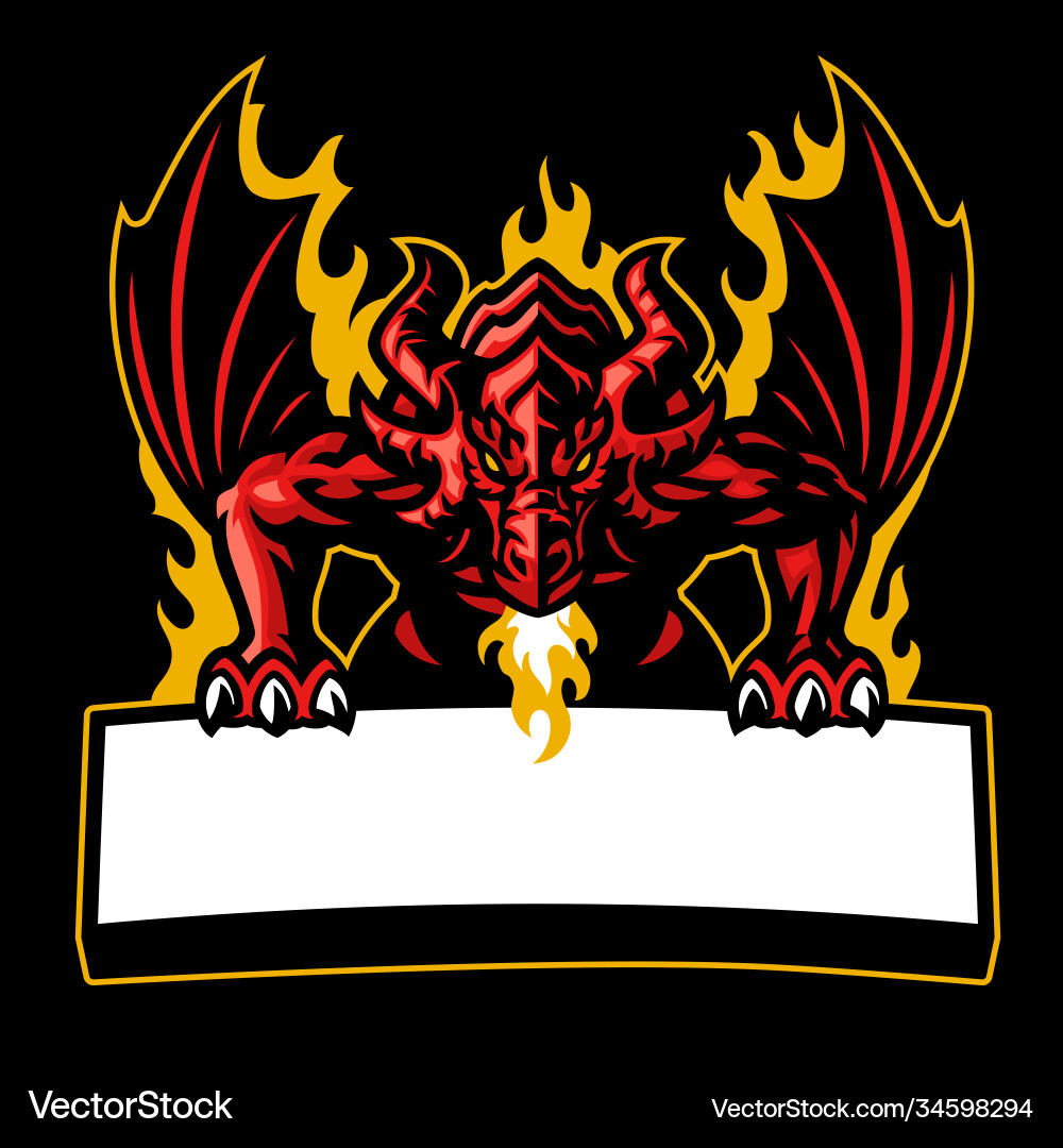 Fiery Red Dragon Mascot vector image
