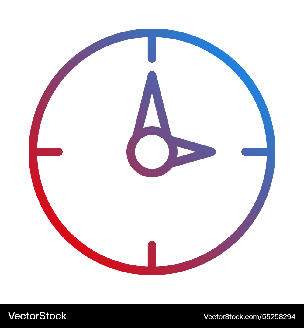 Gradient clock icon indicating the time design Vector Image
