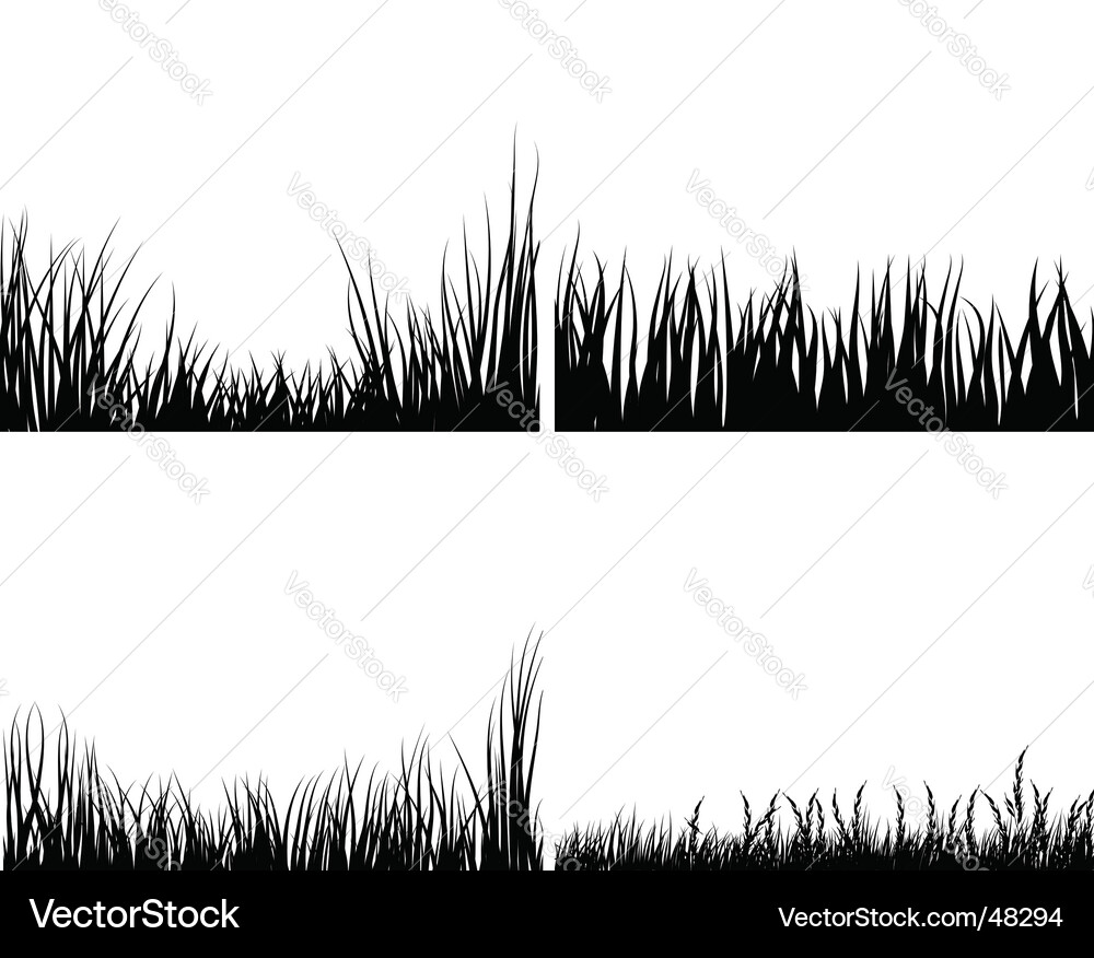 Grass Elements Collection Vector Image