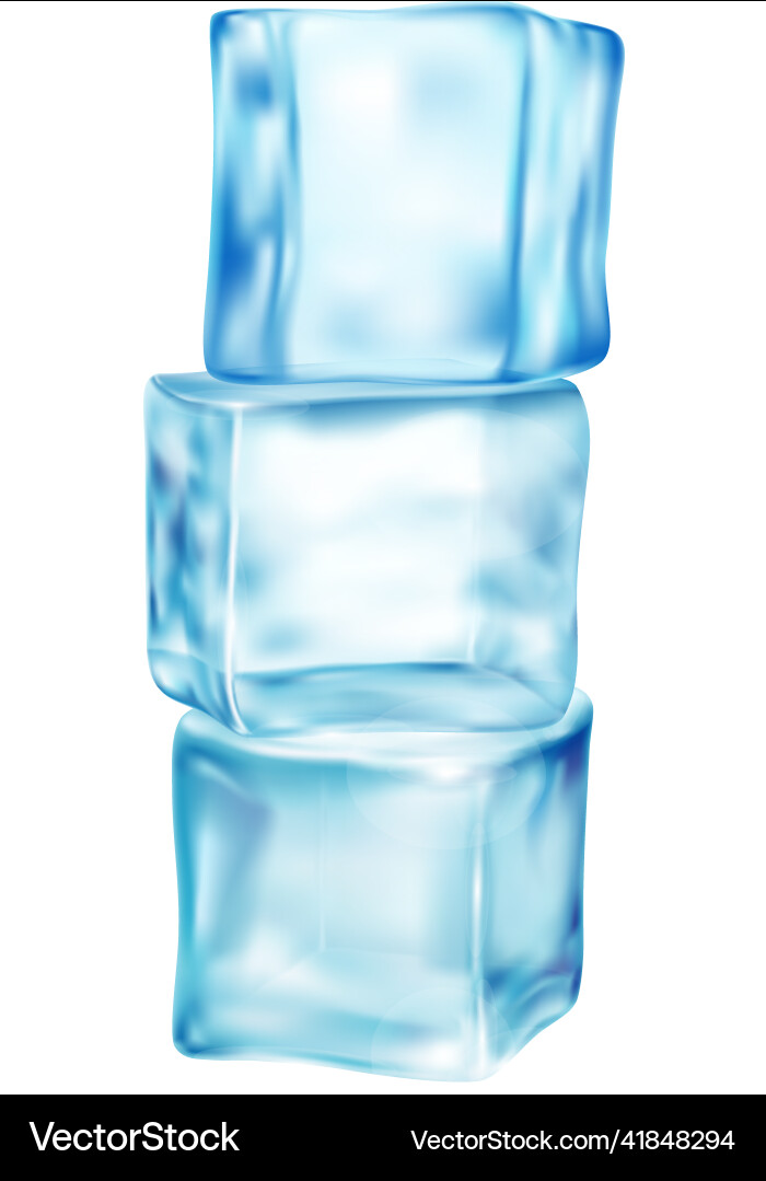 Ice cubes stack composition vector image