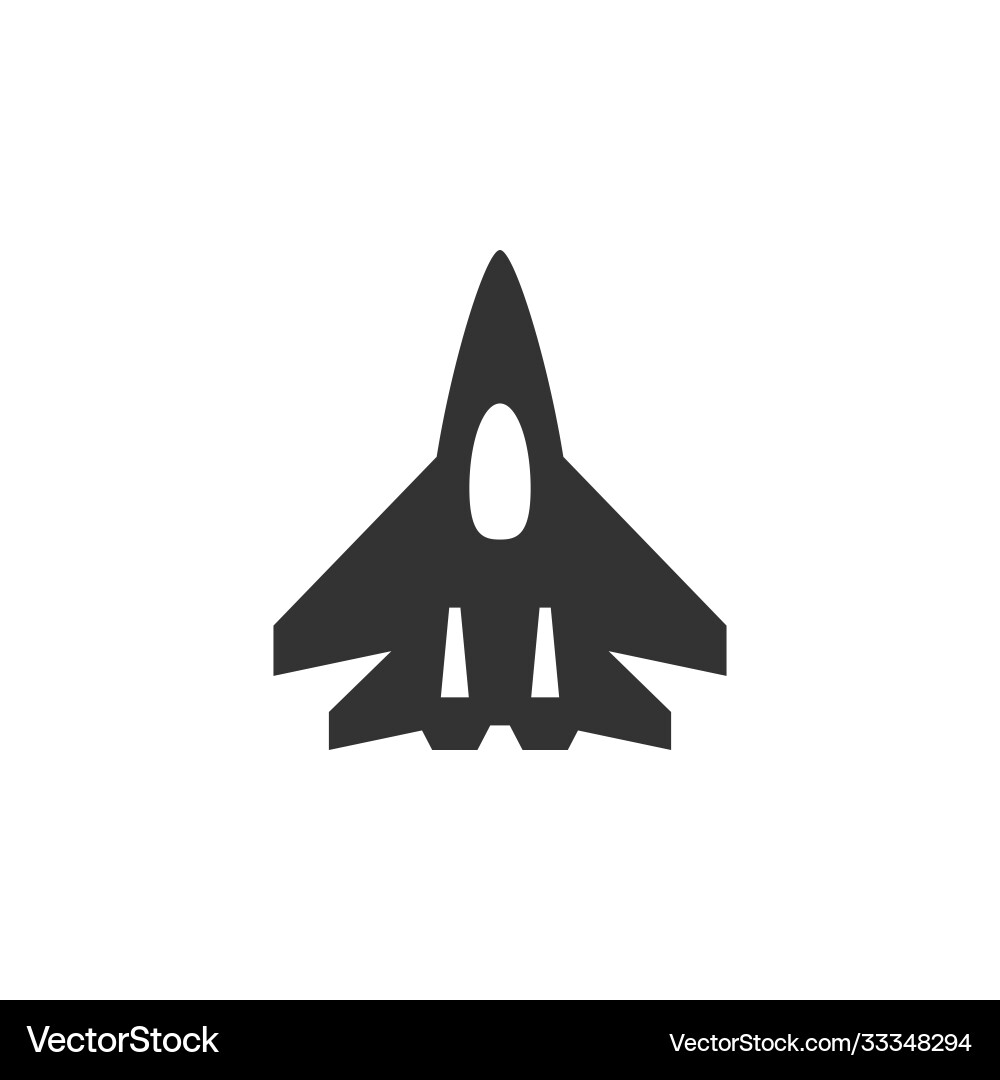 Military Fighter Jet Icon Vector Image