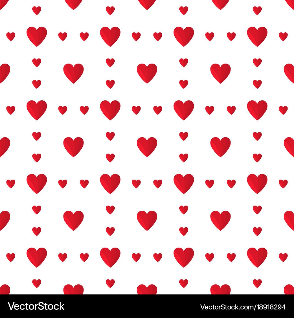 Red hearts seamless pattern vector image