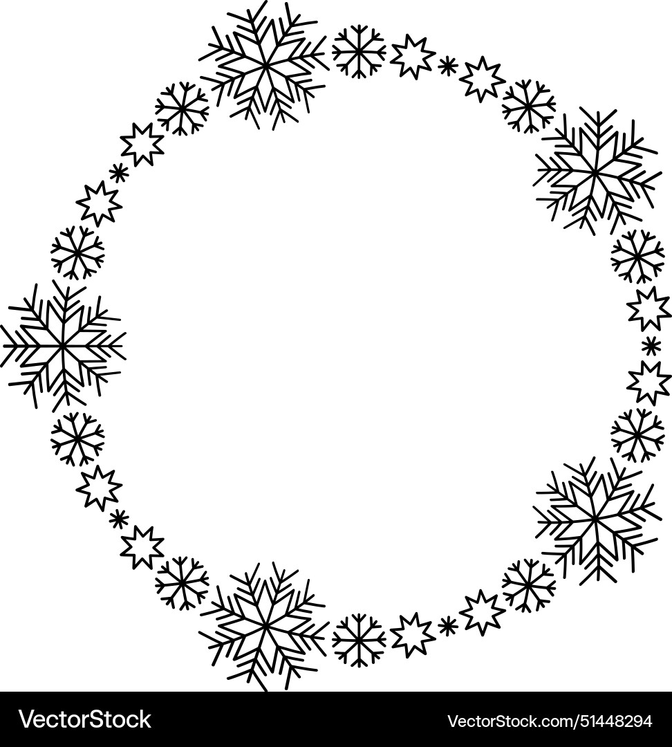 Snowflake circle frame winter round Snowflake circle frame winter round vector image