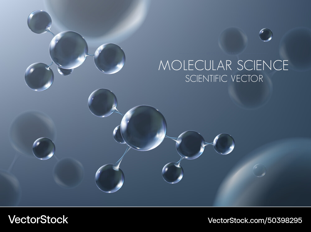 3d molecules abstract scientific background Vector Image