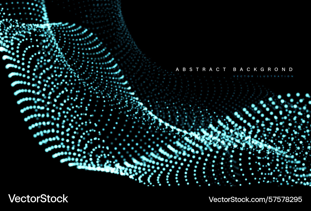 Abstract blue mesh particles wave curve overlap Abstract blue mesh particles wave curve overlap vector image