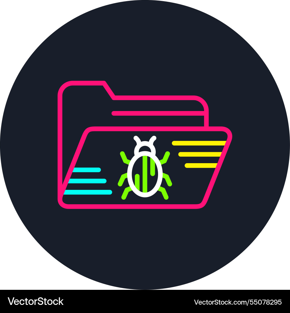 Bug line multi color icon Vector Image