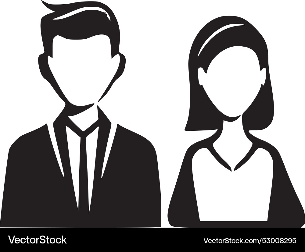 Couple clipart - black and white Royalty Free Vector Image