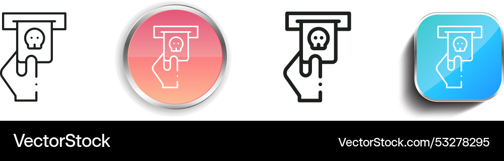 Credit card icon thin linear regular and button Credit card icon thin linear regular and button vector image