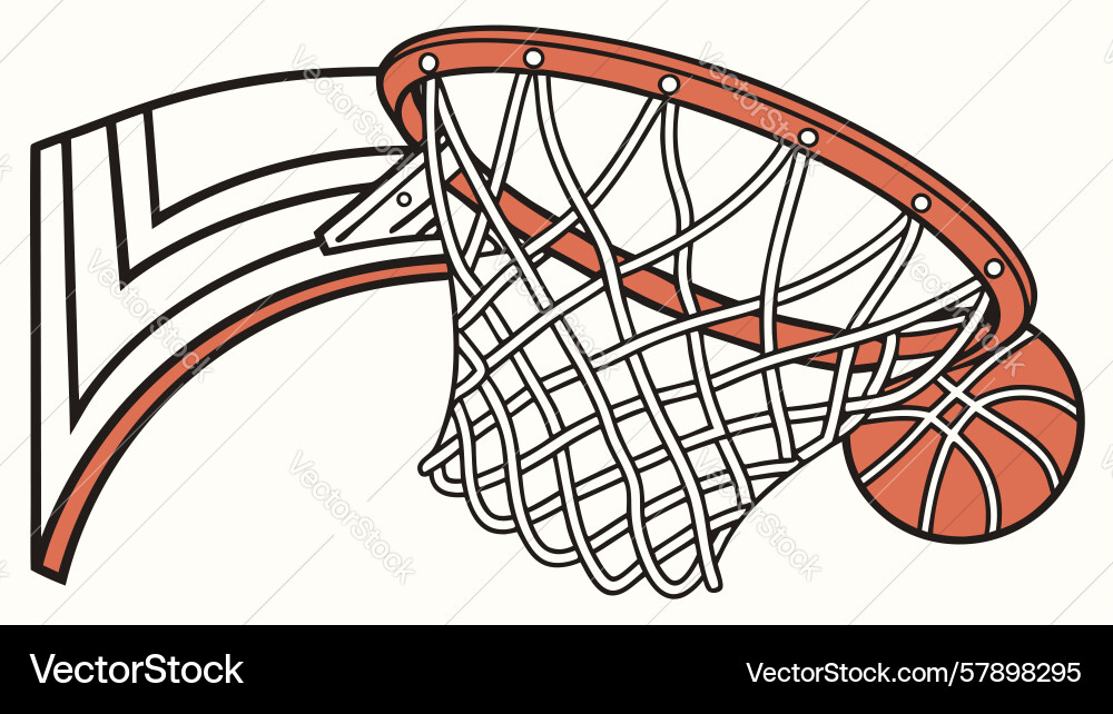 Dynamic basketball shot design generative ai Vector Image