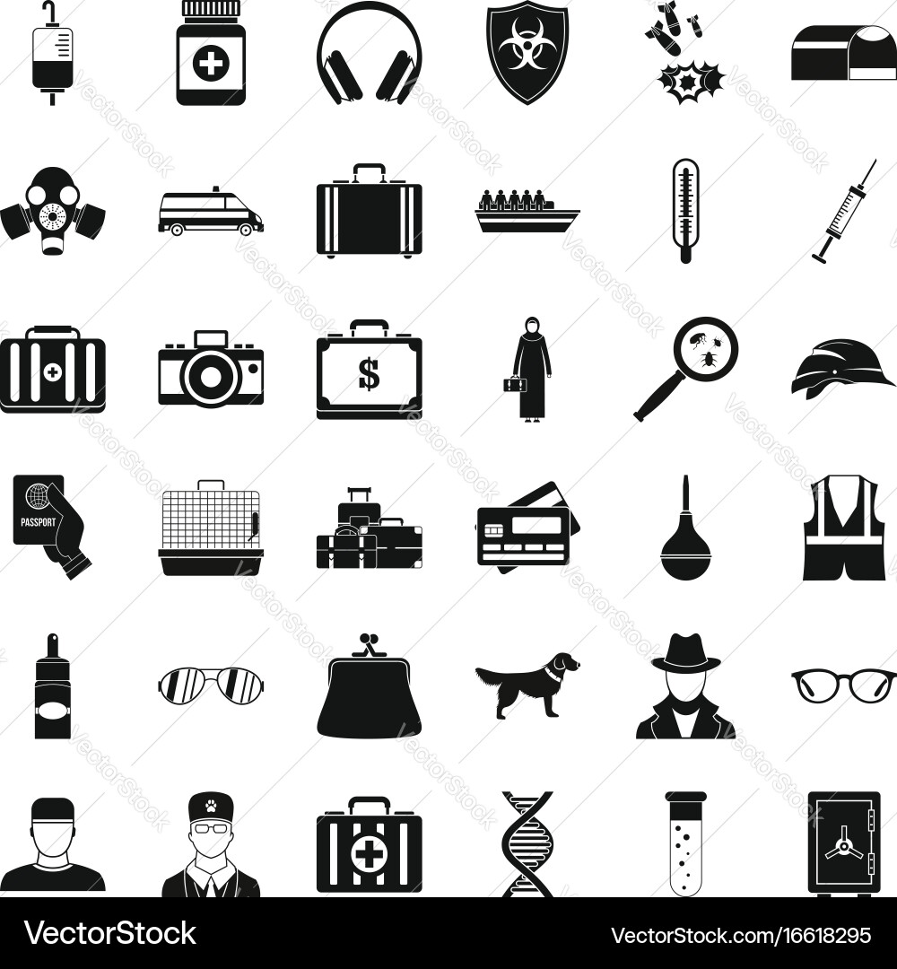 Event icons set simple style Vector Image