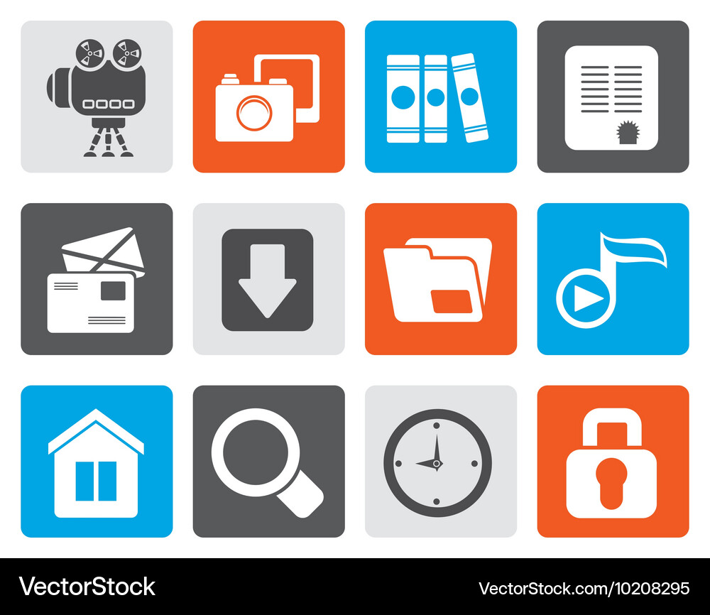 Flat computer and website icons Vector Image