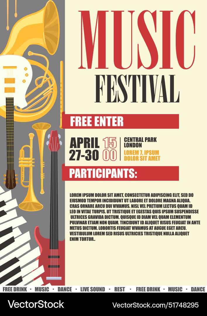 Kostenlose Musik Festival Unterhaltung Werbung Kostenlose Musik Festival Unterhaltung Werbung vektorbild