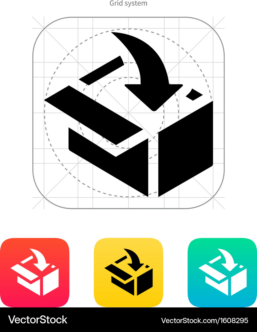 Loading in Shipping Box Icon Vector Image