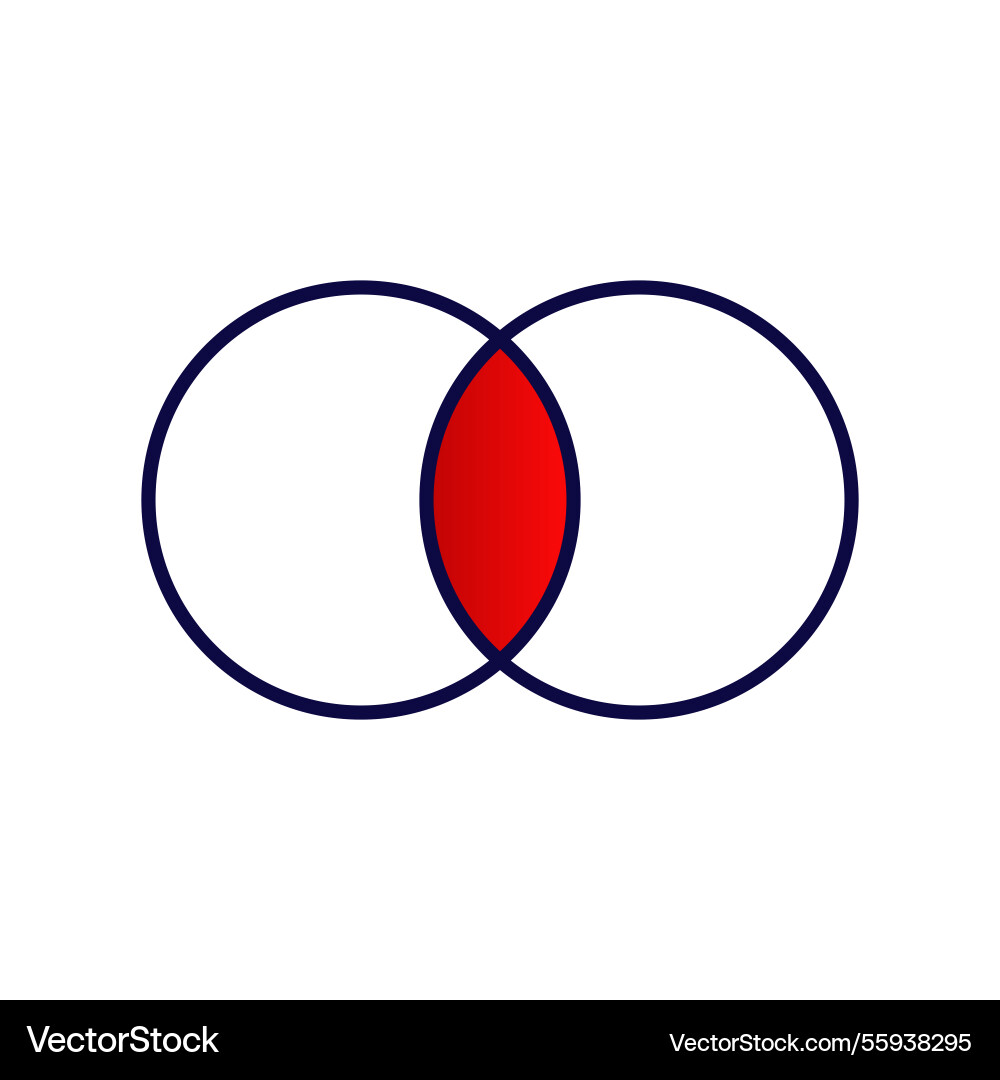 Overlapping circles with a vibrant red compelling vector image