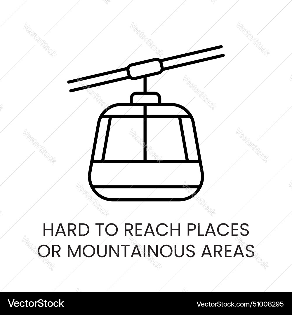 Ropeway delivery to hard reach places Royalty Free Vector