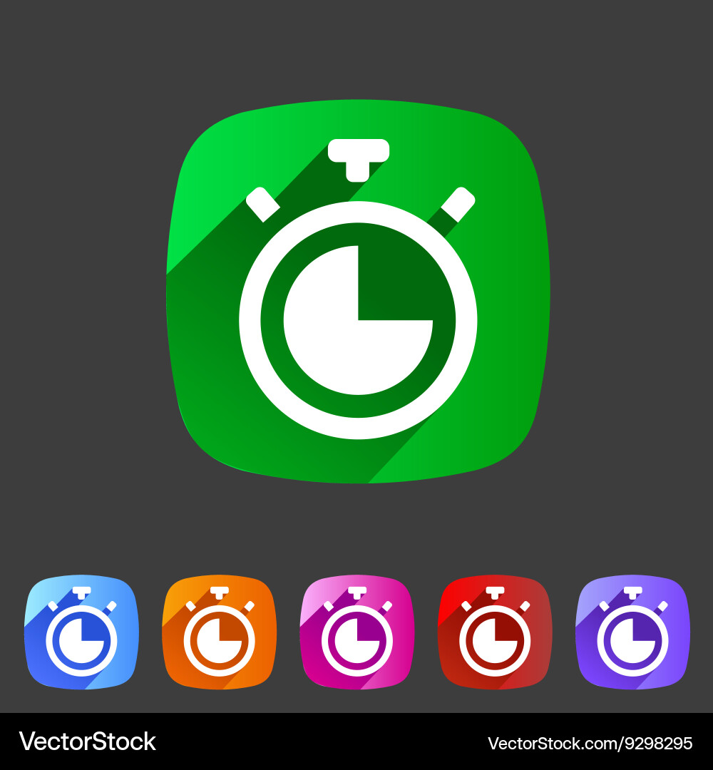 Timer stopwatch clock icon flat web sign symbol Vector Image