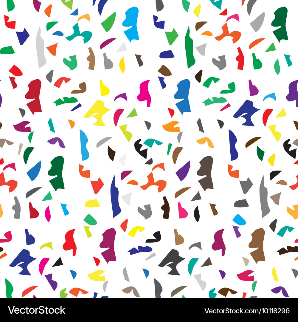 Abstract seamless pattern of color scatter pieces Vector Image