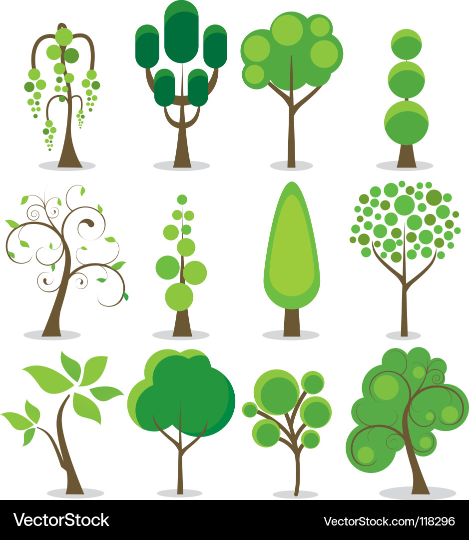 Abstract Tree Collection vector image