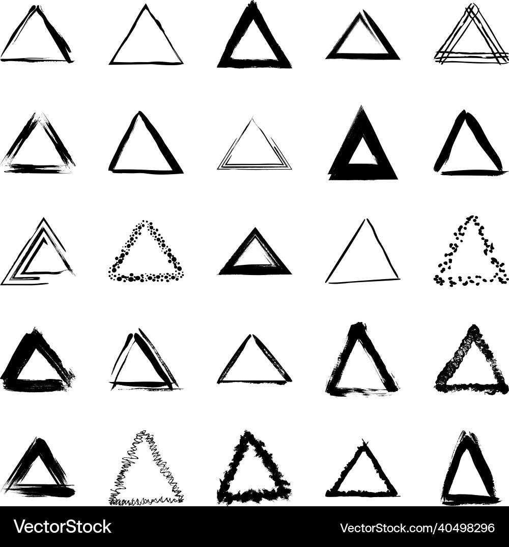 Collection of textured triangular frames vector image
