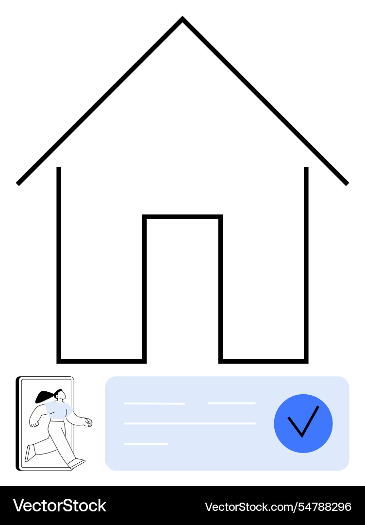 Digital home security concept with mobile Digital home security concept with mobile vector image