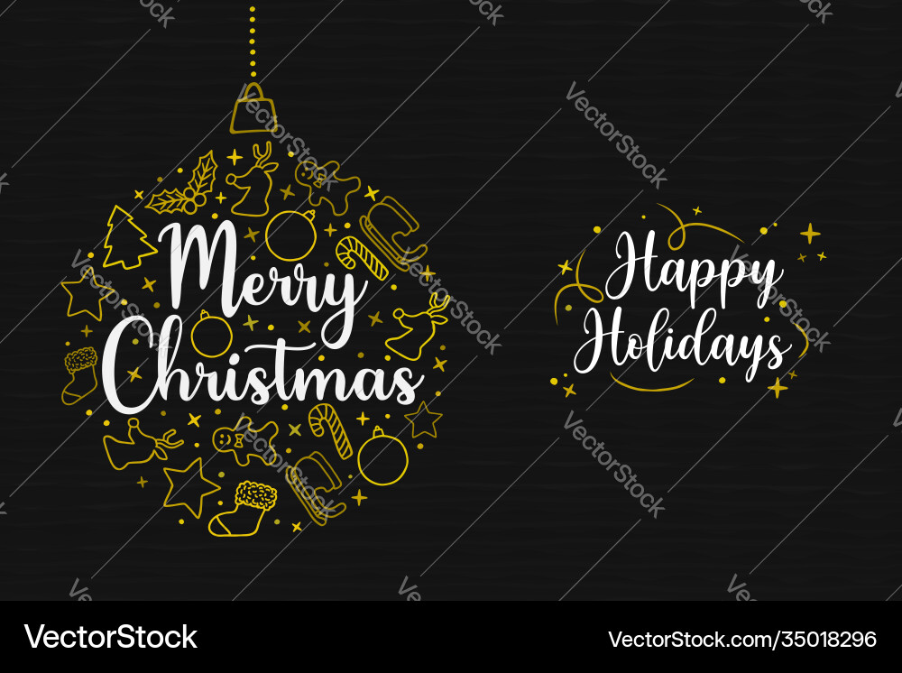 Frohe Weihnachten Gold Urlaub Ikone Dekoration Karte Frohe Weihnachten Gold Urlaub Ikone Dekoration Karte vektorbild